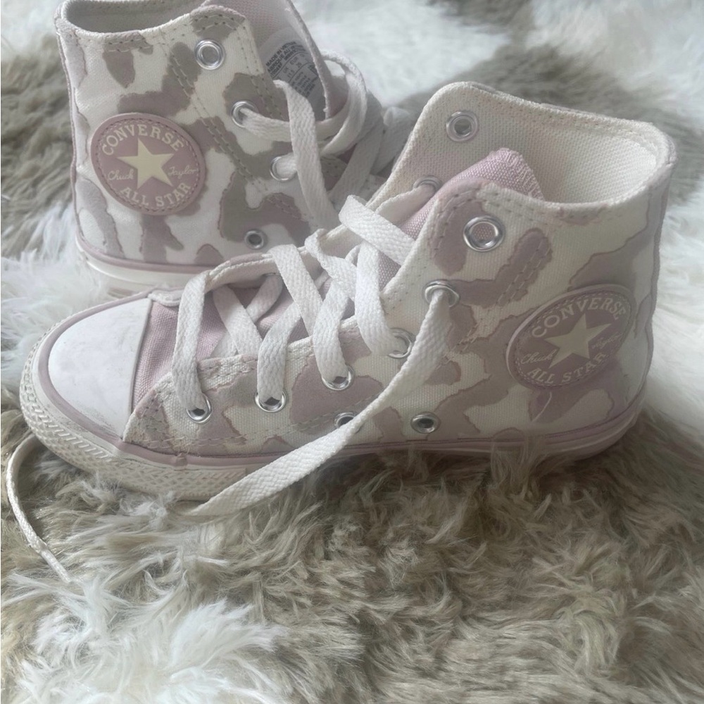Converse Kids Leopard High-Tops - Pink and White